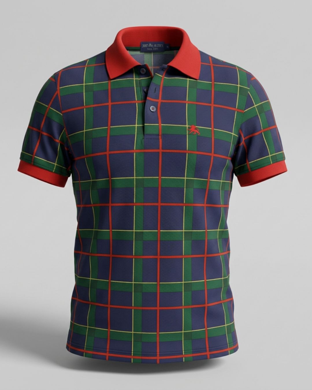 MEN TARTAN POLO PIQUET