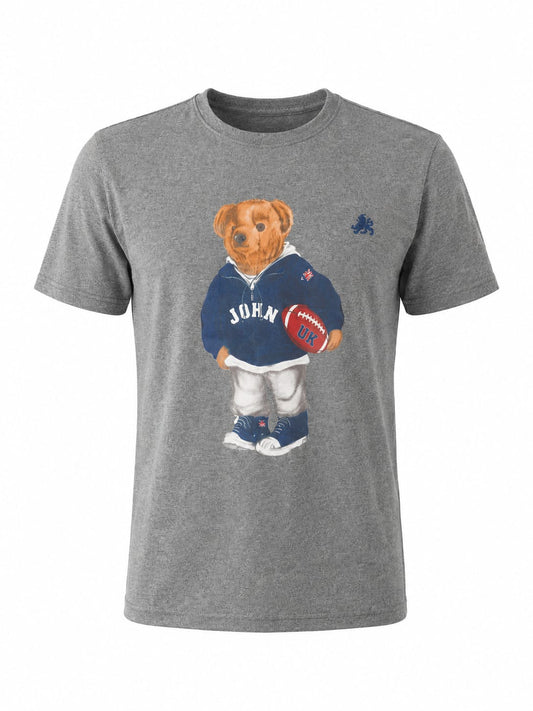 Men's "John" bear printing T-shirt