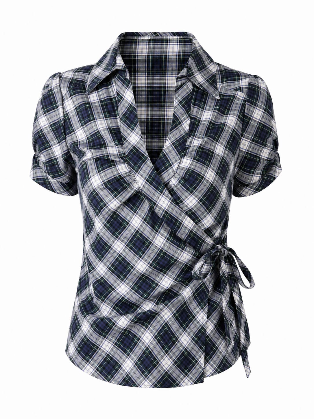 Women's crossed shirt with knot