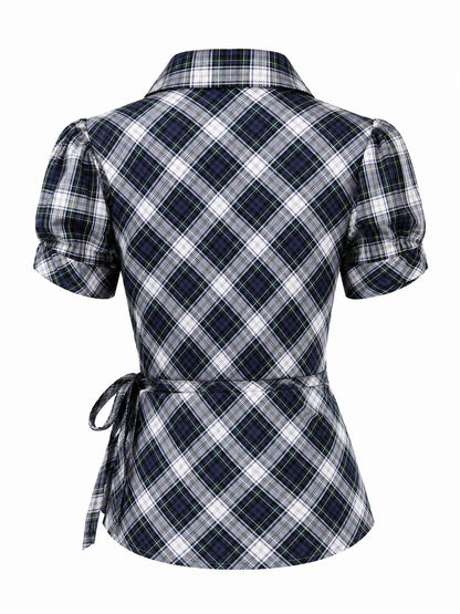 Women's crossed shirt with knot