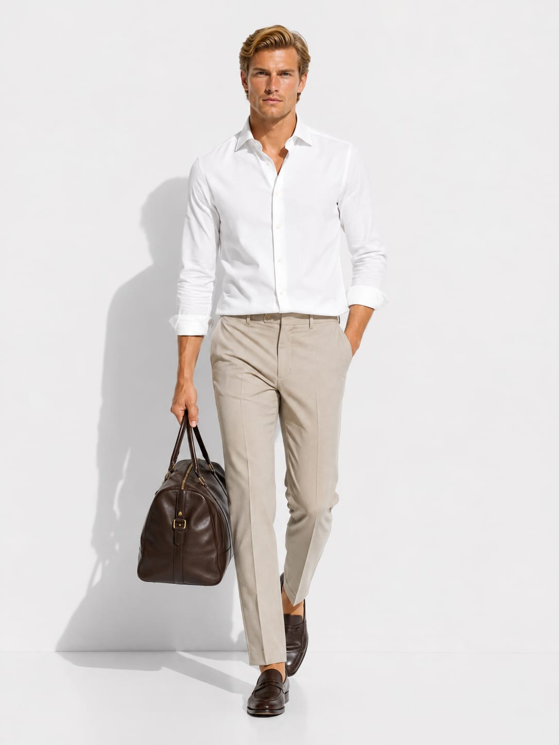 Men's French Collar Slim Shirt