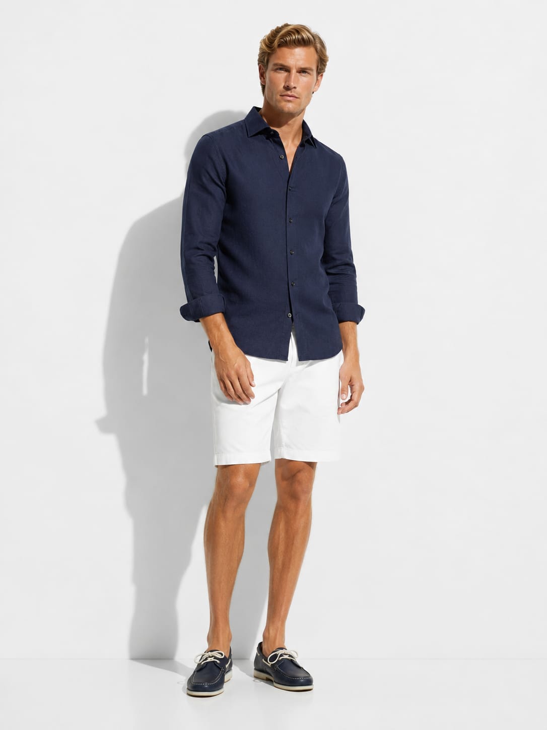 Men's French Collar Slim Shirt