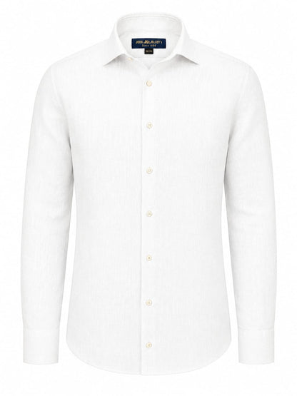 Men's French Collar Linen Slim Shirt