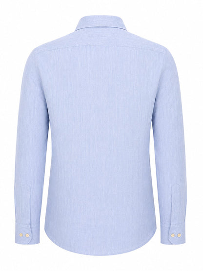 Men's French Collar Linen Slim Shirt
