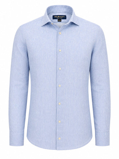 Men's French Collar Linen Slim Shirt