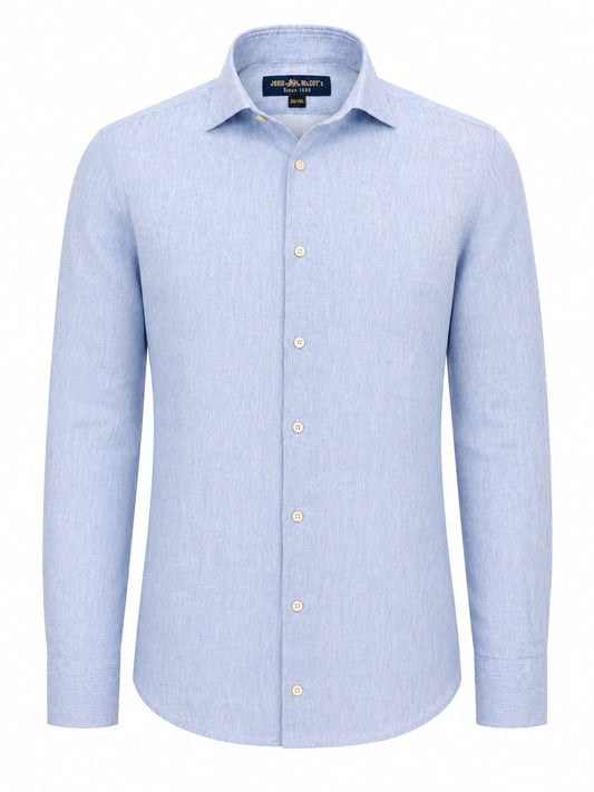 Men's French Collar Linen Slim Shirt
