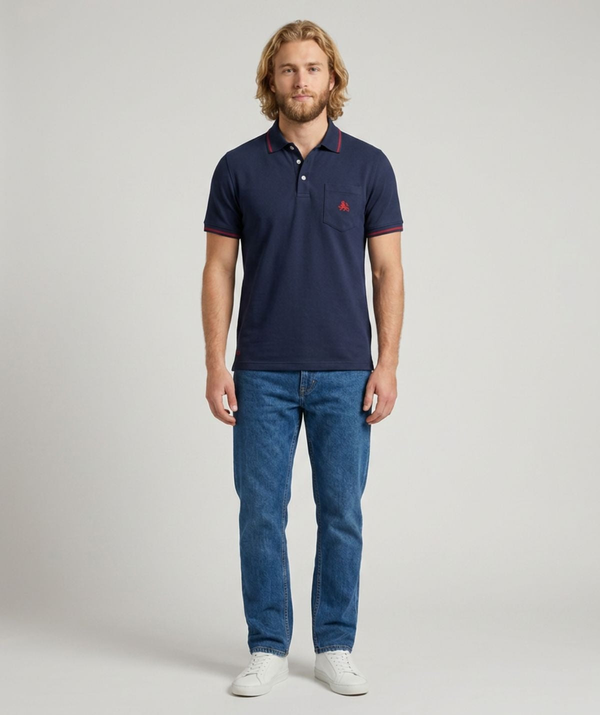 Men's Polo piquè in cotton with breast-pocket