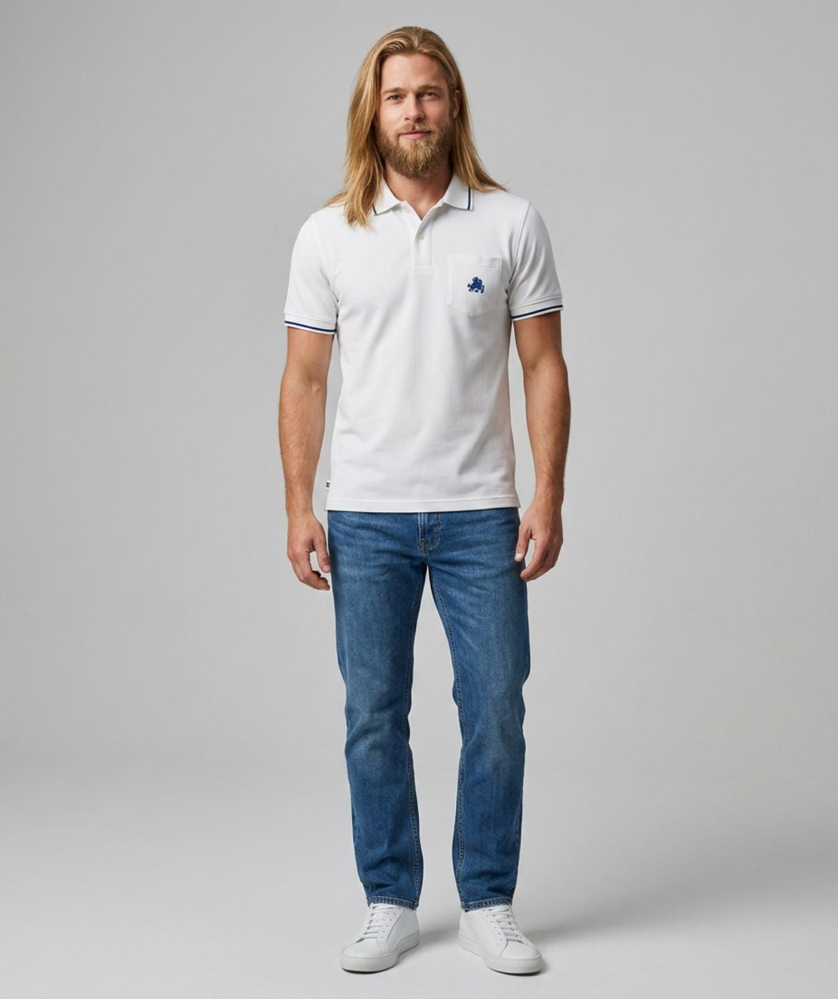 Men's Polo piquè in cotton with breast-pocket