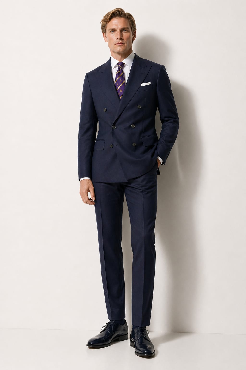 Men's Double -Breasted  Linen Suit